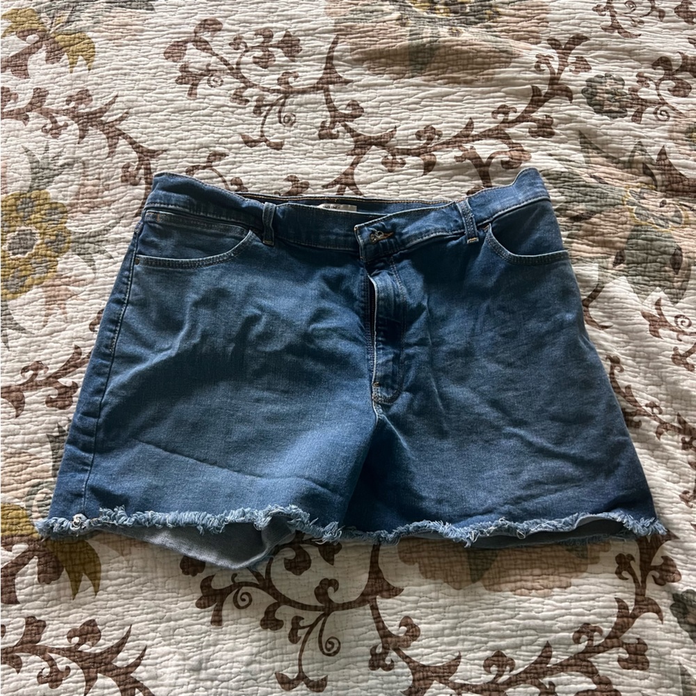 Wrangler Women's 4" Fray Jean Short Size 18 Ocen Blue